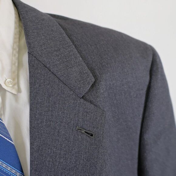 Hart Schaffner‎ Marx Gold Trumpeter Nordstrom Gray Wool 2 Button Blazer 44R - Picture 2 of 12